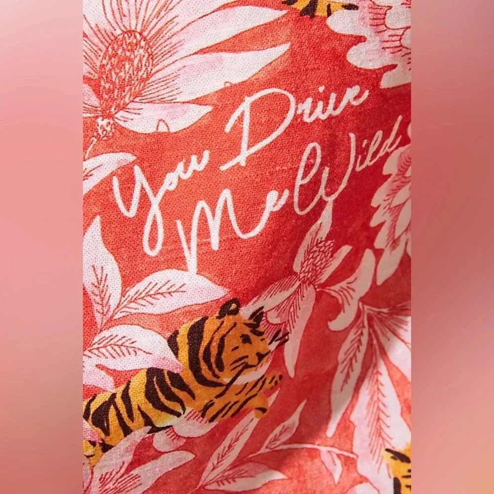 Anthropologie Drive You Wild Tiger Kitchen Towel